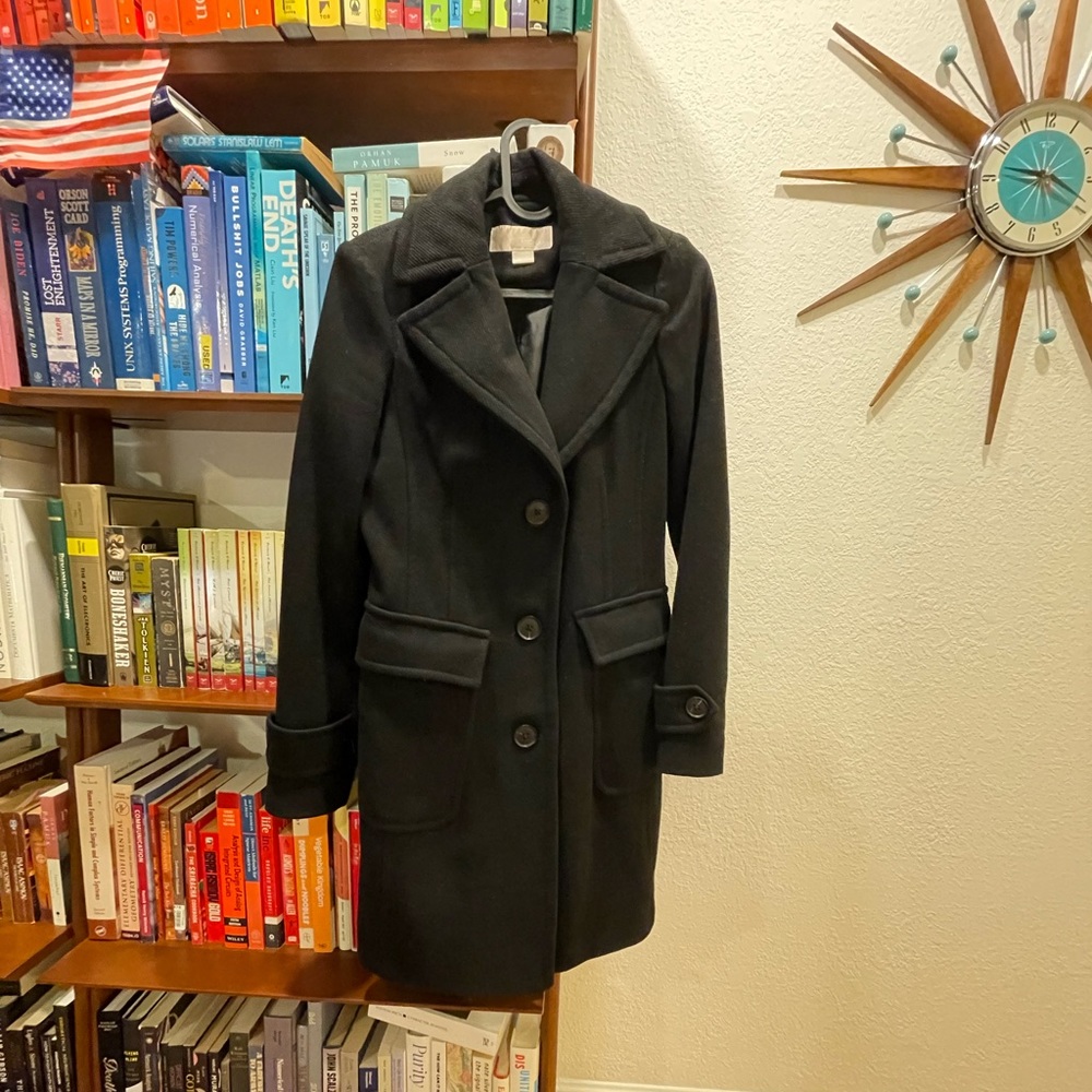 Michael Kors Wool Blend Modern Fit Coat - Size XXS Black
